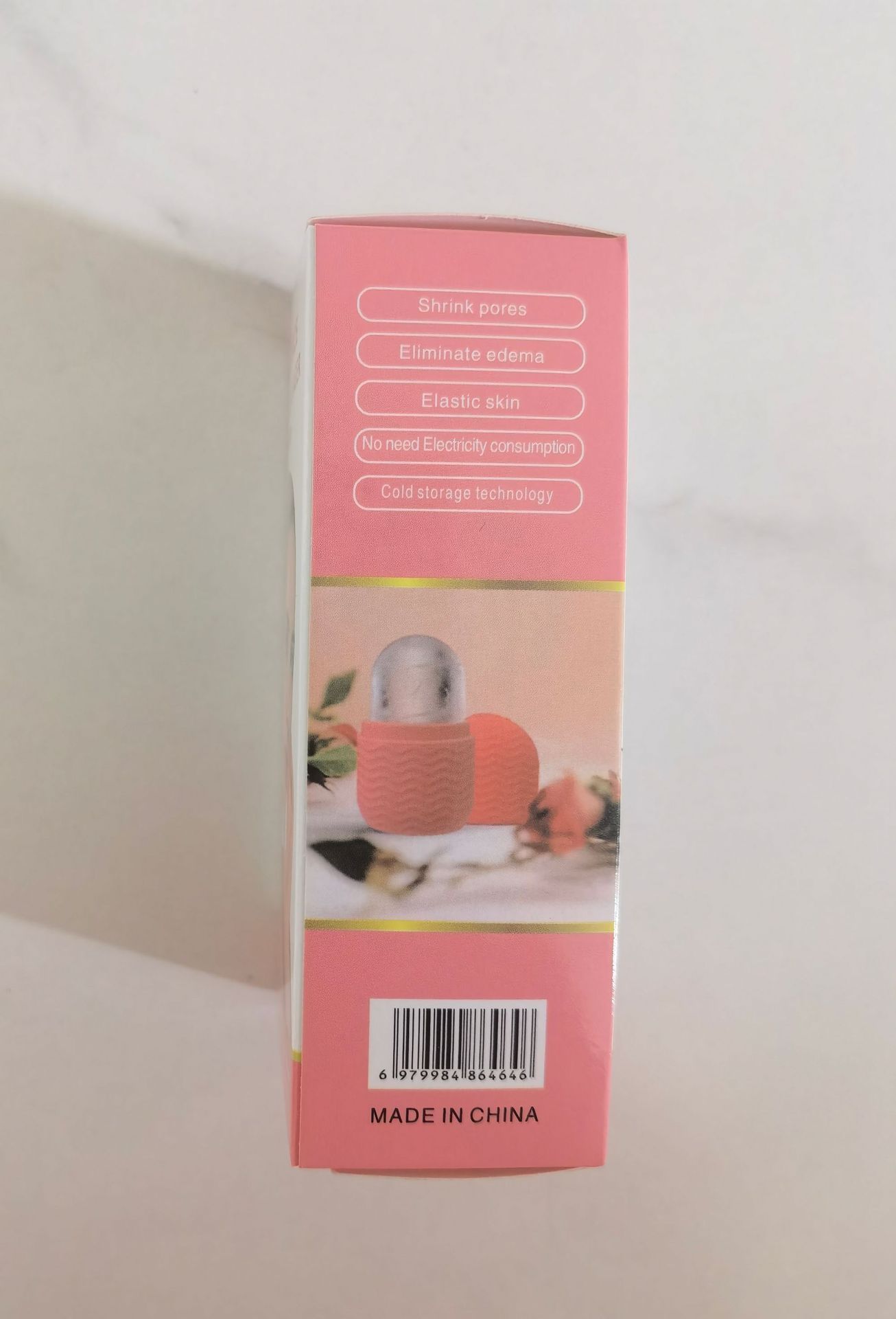 Pink Silicone Facial Ice Roller for Puffiness Reduction