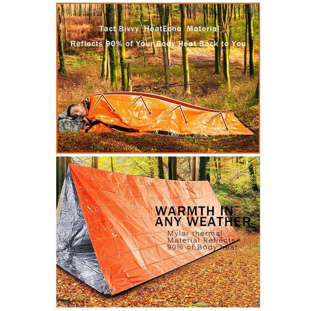 Ultra-Light Reusable Emergency Sleeping Tent with Weatherproof Features
