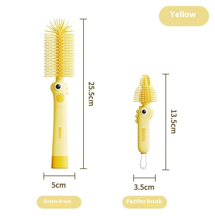 Little Dinosaur Two-in-One Silicone Cup & Bottle Brush