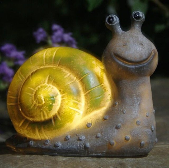 Solar-Powered Snail Garden Light