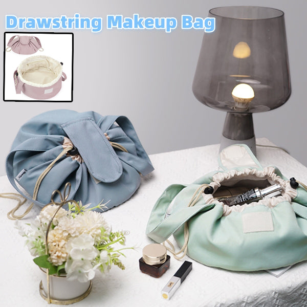 Large Drawstring Makeup Bag – Portable Cosmetic Organizer