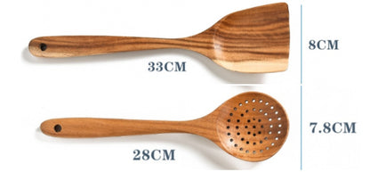 Eco-Friendly Wooden Kitchen Utensils Set - Sustainable & Durable