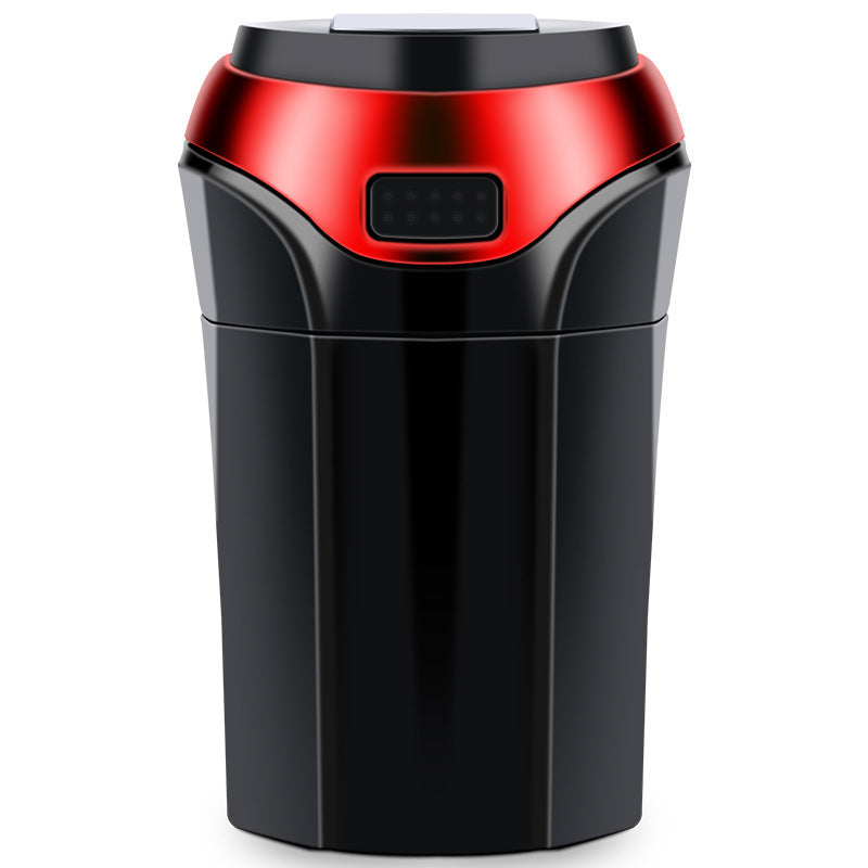 Solar-Powered Windproof Car Ashtray with LED Light