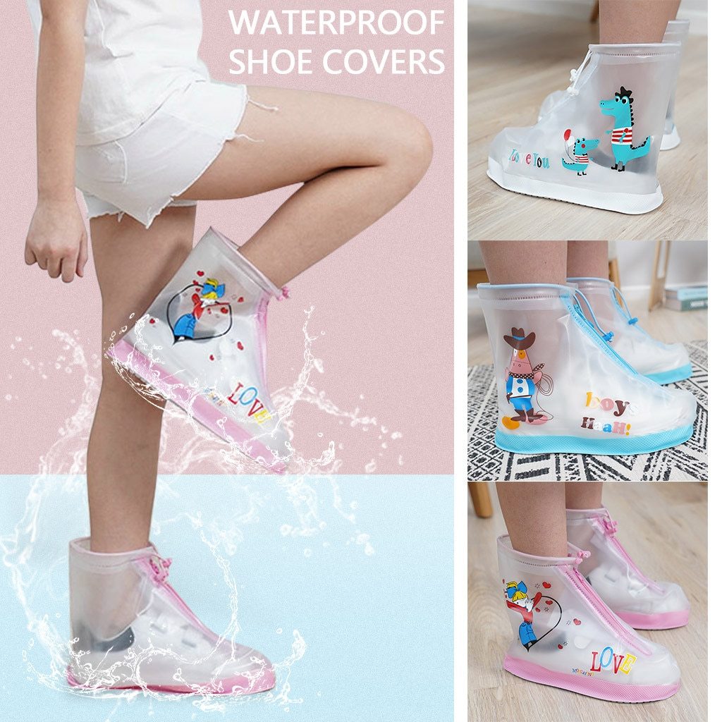 Waterproof Reusable Shoe Covers with Cartoon Designs