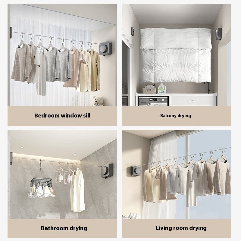 Retractable Wall-Mounted Clothesline - Eco-Friendly Drying Solution