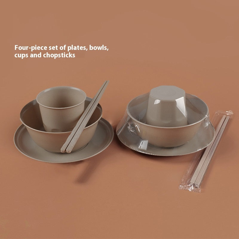 Eco-Friendly Rice Husk Bowl and Chopsticks Set