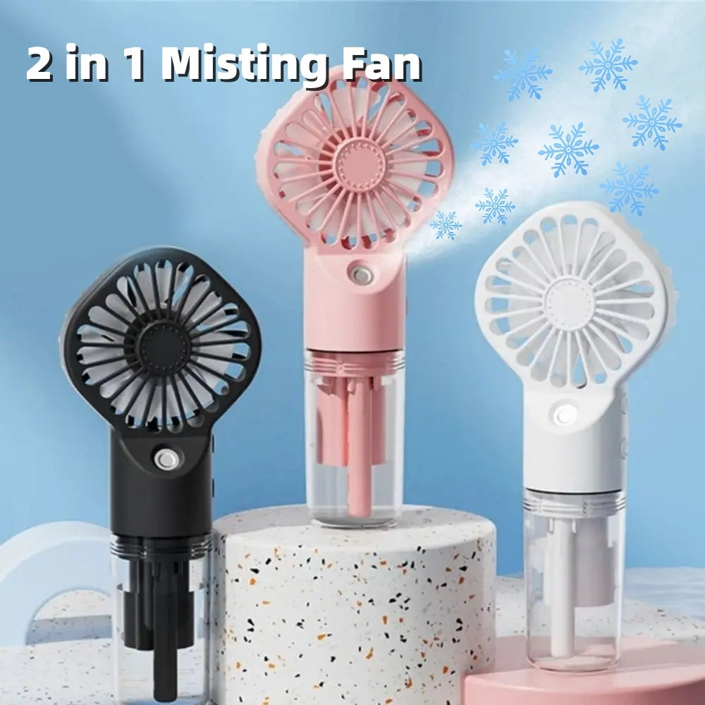 Eco-Chill Mist: USB Rechargeable Humidifying Fan