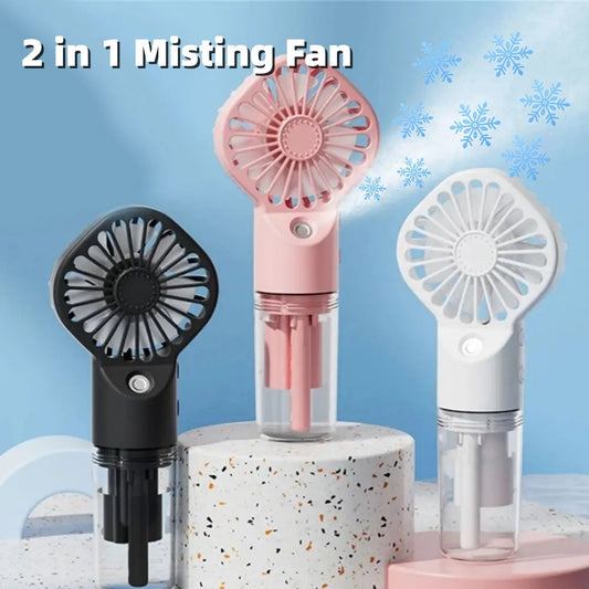 Eco-Chill Mist: USB Rechargeable Humidifying Fan