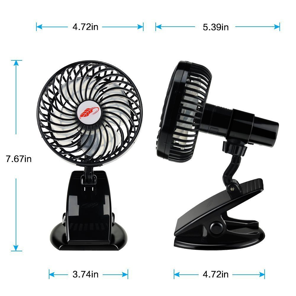 Eco-Friendly Rechargeable Clip-On Fan for Strollers & Desks
