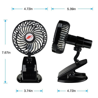 Eco-Friendly Rechargeable Clip-On Fan for Strollers & Desks