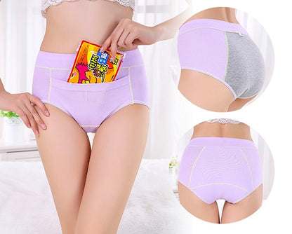 Eco-Friendly Period Pants - Light Blue with Pink Stitching