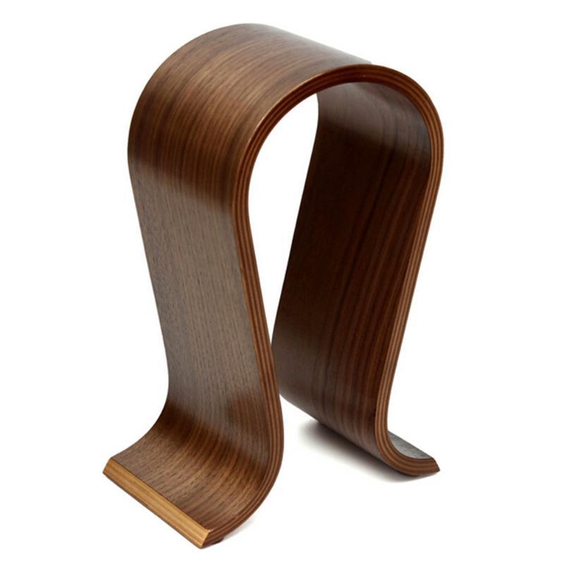 Curved Wooden Headphone Stand