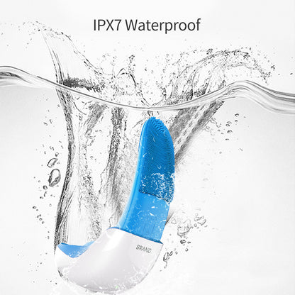 Eco-Friendly Electric Facial Cleansing Brush - Silicone Bristles, Rechargeable, Pink/Blue/Purple