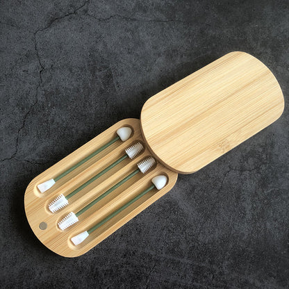 Eco-Friendly Reusable Cotton Swabs with Bamboo Case