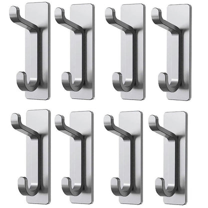Stainless Steel Wall Hook – 4 Pack – Black / Brushed
