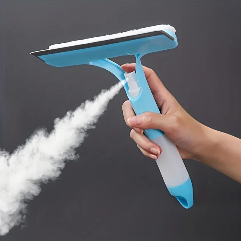 Eco-Friendly Spray Window Cleaner with Squeegee in Blue and White