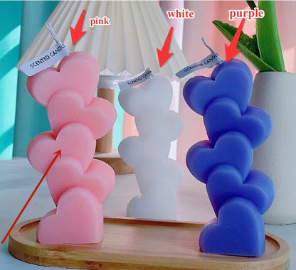 Heart Column Aromatherapy Candle (Pack of 3)