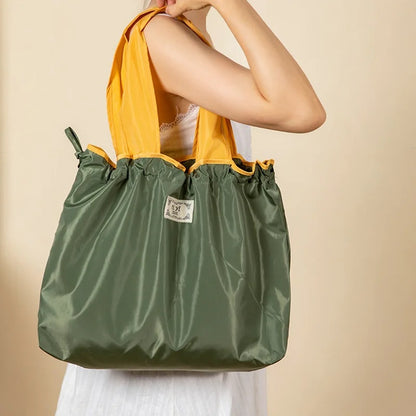 Eco-Friendly Turquoise Reusable Drawstring Tote Bag