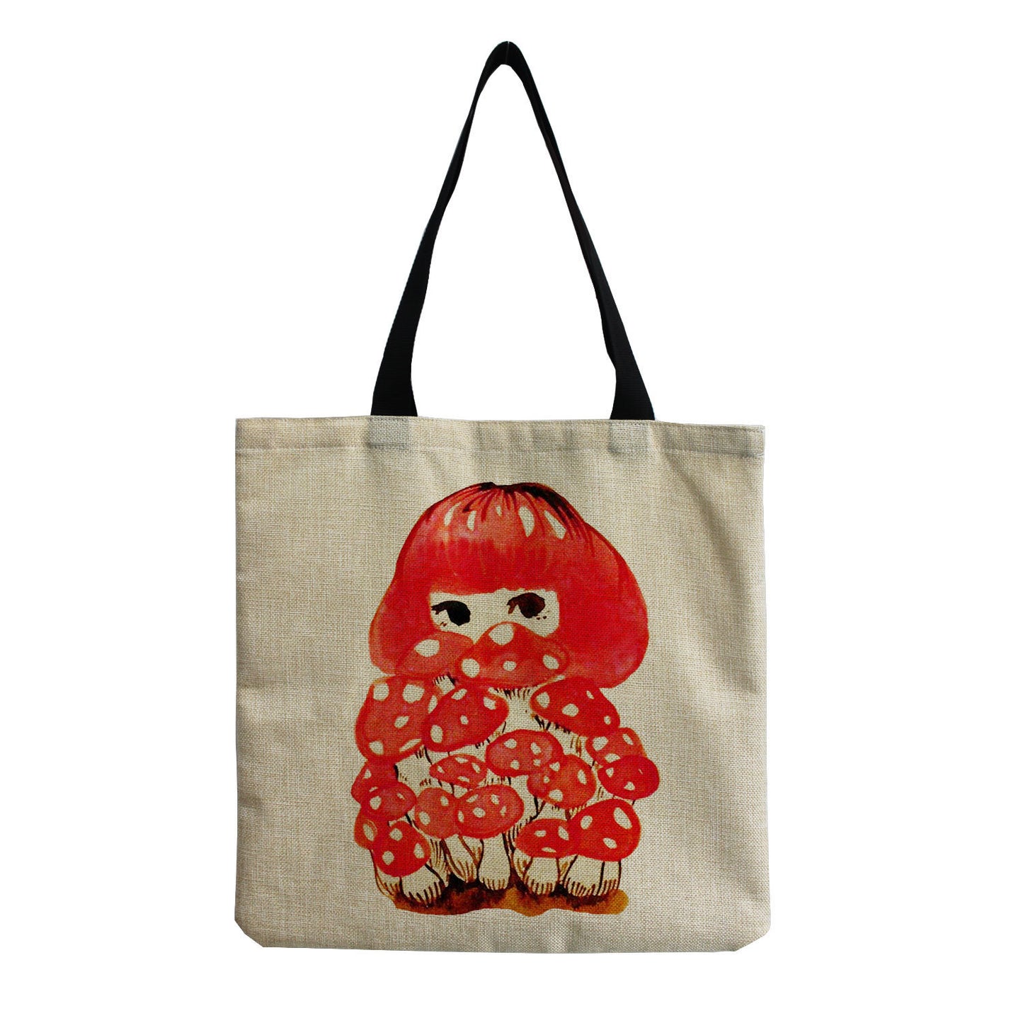 Cartoon Mushroom One Shoulder Reusable Tote Bag