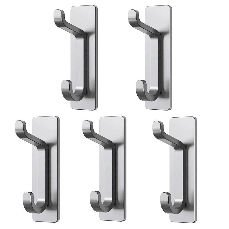 Stainless Steel Wall Hook – 4 Pack – Black / Brushed