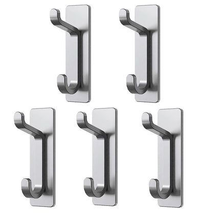 Stainless Steel Wall Hook – 4 Pack – Black / Brushed