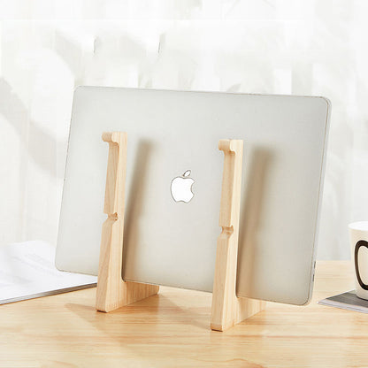 Natural Wood Vertical Laptop Stand
