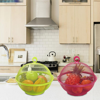 Eco-Friendly Spherical Fruit and Vegetable Storage Baskets in Green and Red