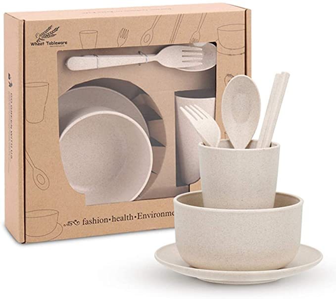 Eco-Friendly Biodegradable Dinnerware Set - Pink & Green Options