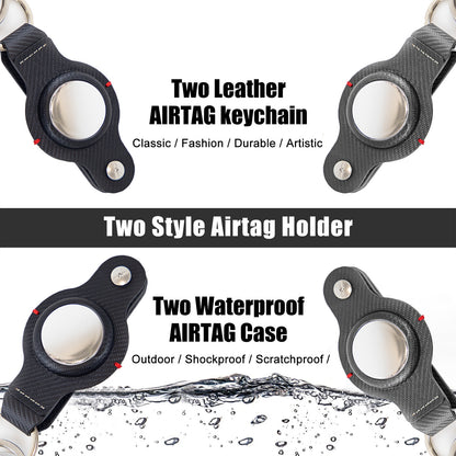Durable Black AirTag Keychain Holder for Secure Tracking