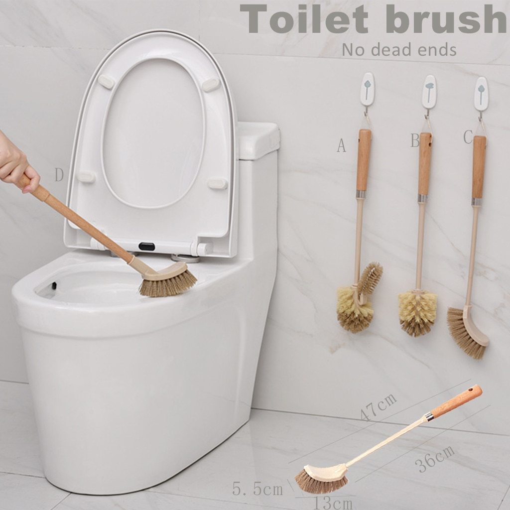 Eco-Friendly Wooden Toilet Brush with Natural Bristles