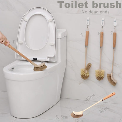 Eco-Friendly Wooden Toilet Brush with Natural Bristles