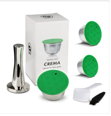 Eco-Friendly Reusable Coffee Capsule Set - Stainless Steel, Zero Waste
