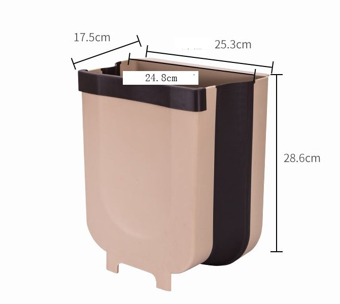Collapsible Hanging Trash Bin for Kitchen Cabinets - Space-Saving & Eco-Friendly