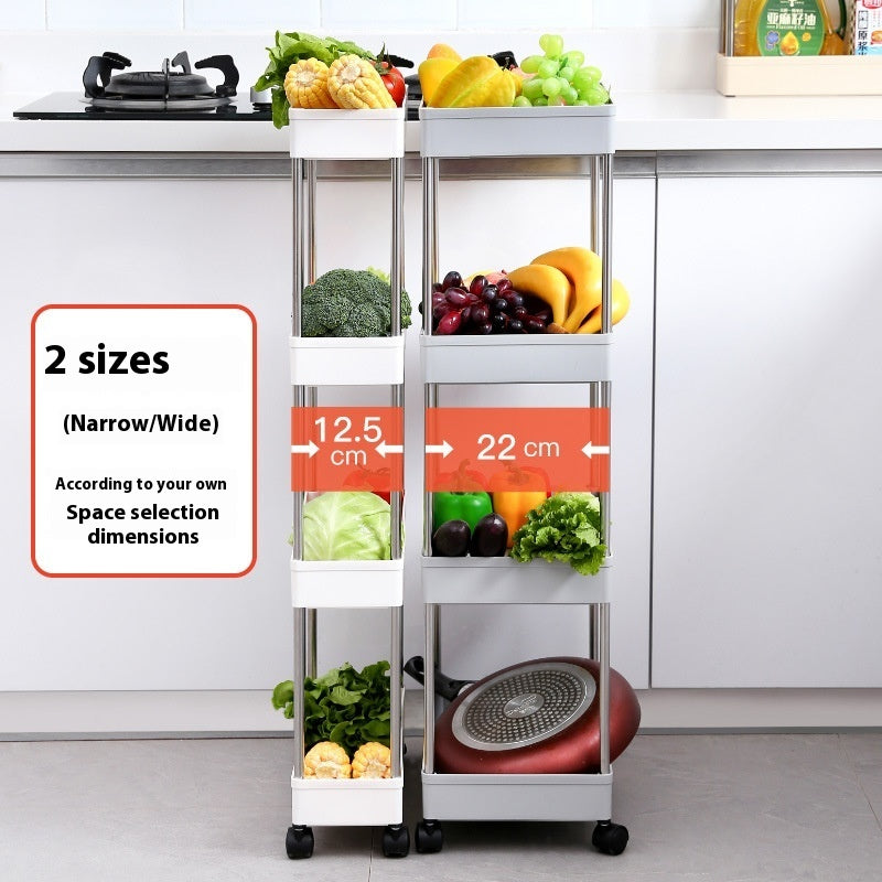 Space-Saving White Rolling Storage Cart