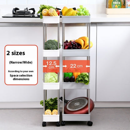 Space-Saving White Rolling Storage Cart
