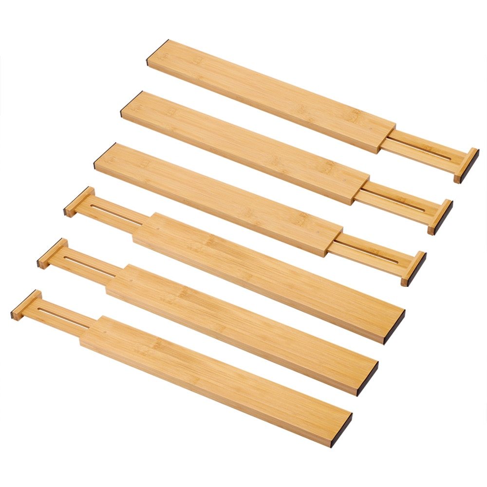 Adjustable bamboo drawer dividers for eco-friendly home organization