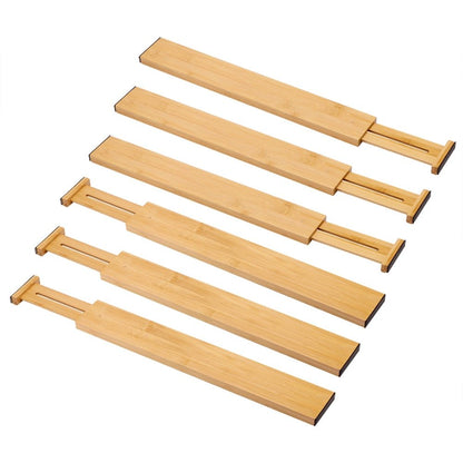 Adjustable bamboo drawer dividers for eco-friendly home organization