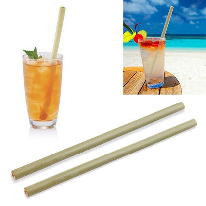 Eco-Friendly Reusable Bamboo Straws - Light Green, Sustainable & Biodegradable