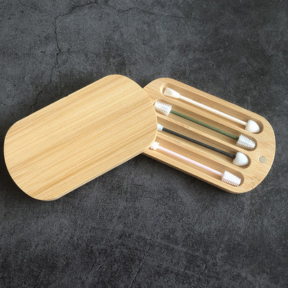 Eco-Friendly Reusable Cotton Swabs with Bamboo Case