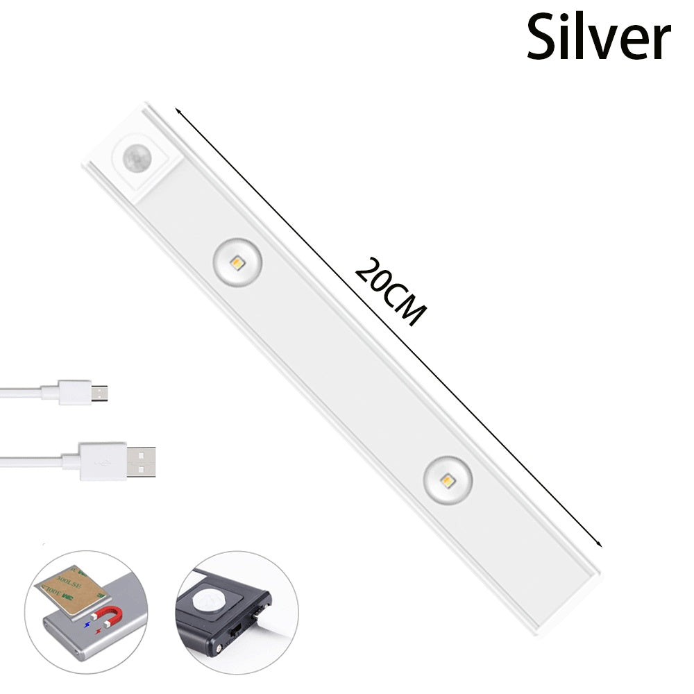 USB Rechargeable LED Motion Sensor Night Light – Ultra-Thin Wireless Cabinet & Wardrobe Lighting