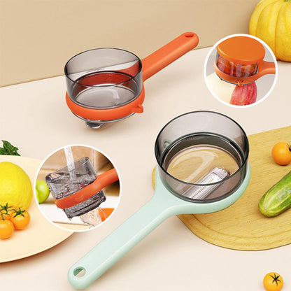 Multi-Functional Kitchen Peeler With Built-In Peel Catcher