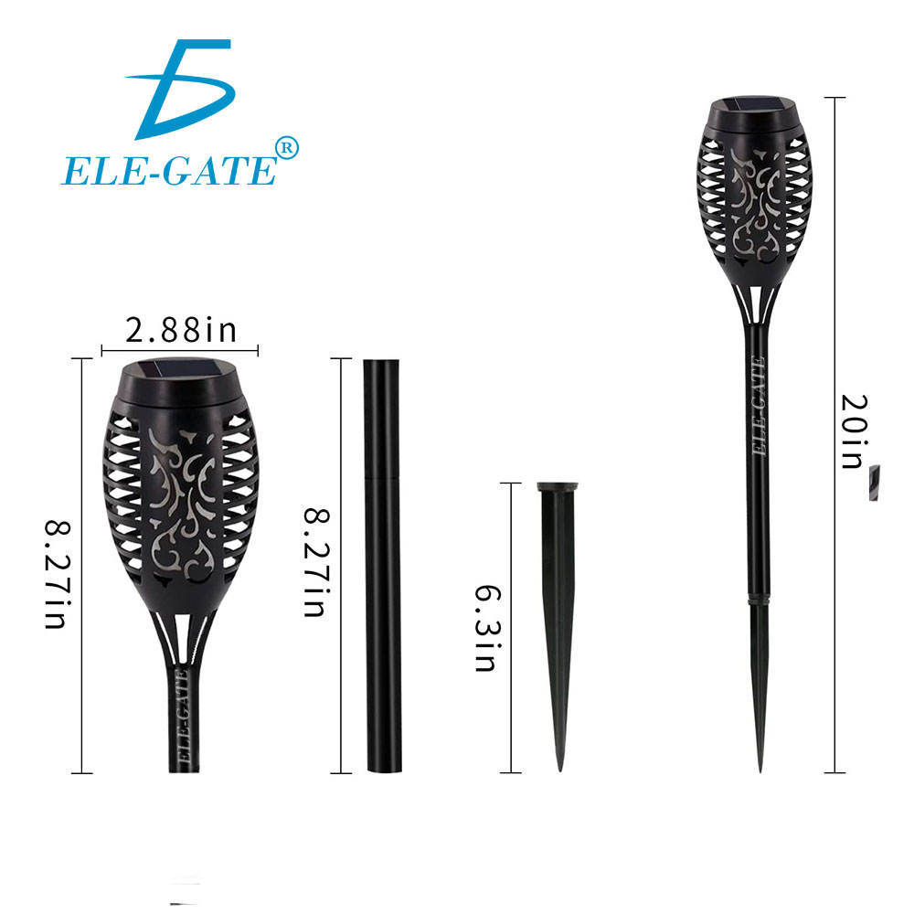 Solar-Powered Outdoor Torch Light with Decorative Cutouts