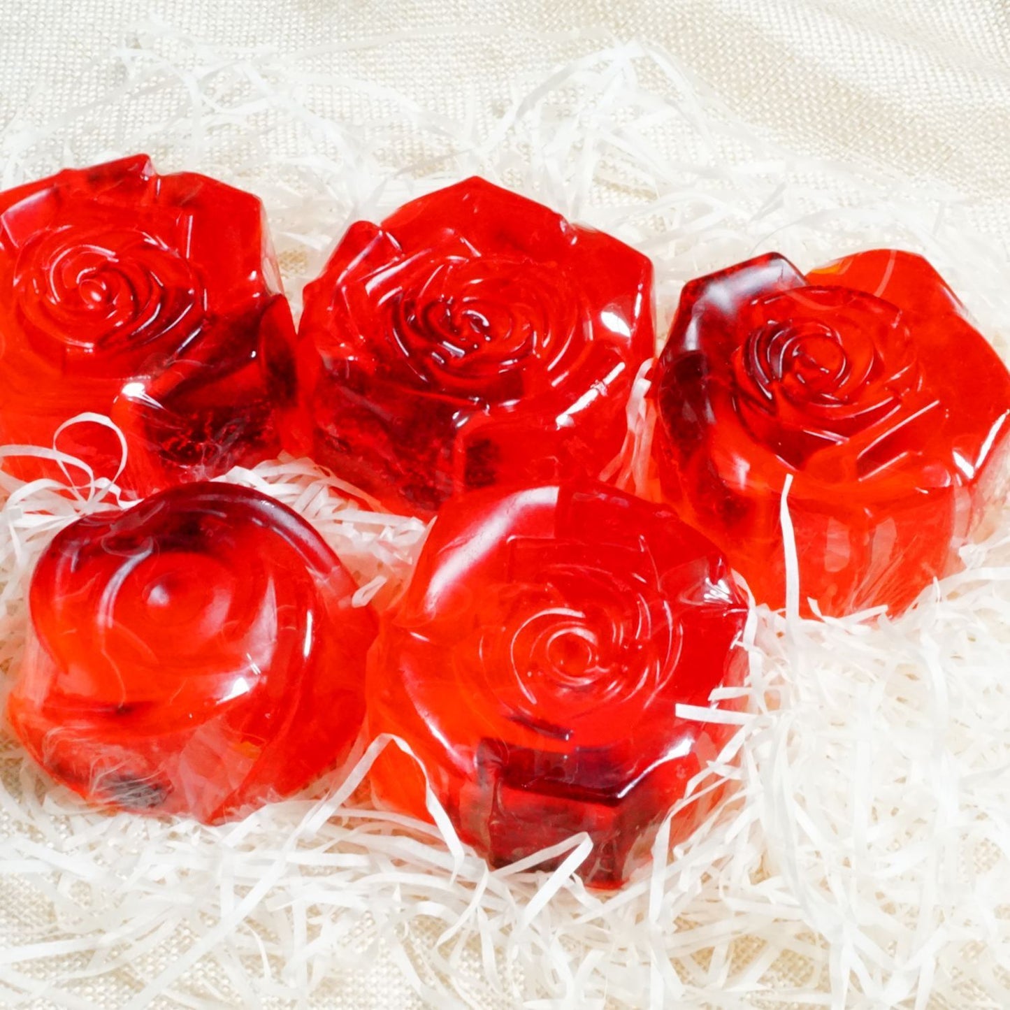 Luxurious Rose-Shaped Red Bar Soap - Eco-Friendly & Biodegradable