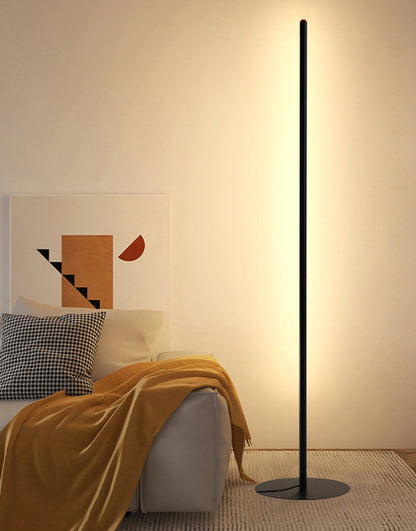 Modern Black Slim LED Floor Lamp - Energy Efficient Lighting