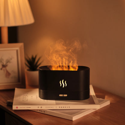 Compact Black Flame Aroma Diffuser - Ultrasonic Aromatherapy Device