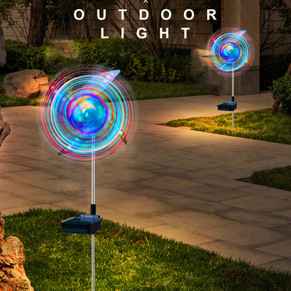 Solar-Powered Multicolored LED Pinwheel Garden Lights