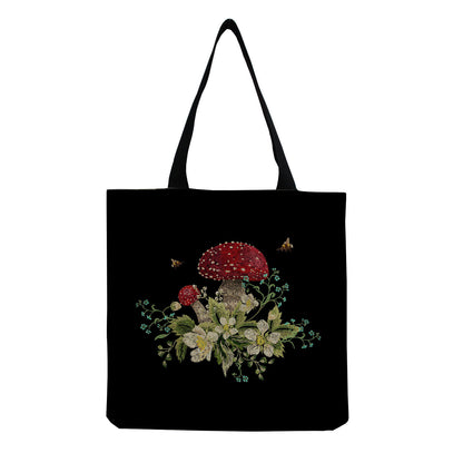 Cartoon Mushroom One Shoulder Reusable Tote Bag