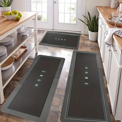 Simple Kitchen Absorbent Quick-Dry Floor Mat – Non-Slip, Stain Resistant (Gray)