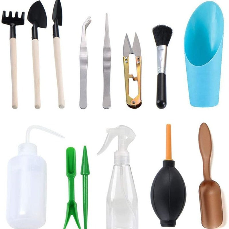 Eco-Friendly Gardening Tool Set with Mini Rake, Spades, and Pruning Shears