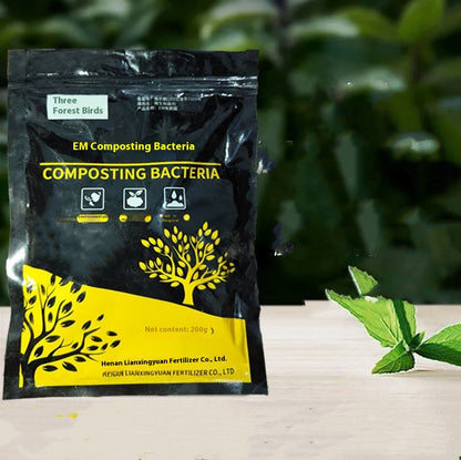 EM Composting Bacteria in Black and Yellow Packaging